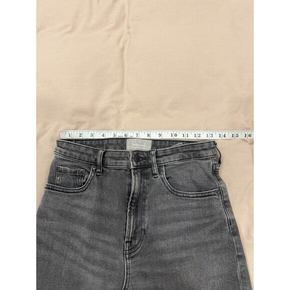 Everlane Womens 27 Regular Gray Denim Stretch The High Rise Straight Jeans Zip - Picture 7 of 10